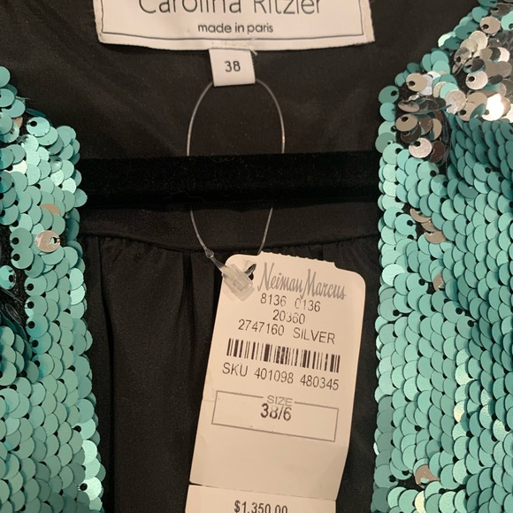 ❤️Gorgeous NEW Carolina Ritzler two tone sequin jumpsuit!!!! Gorgeous!!!! - Picture 7 of 8
